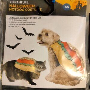 Vibrant Life Dog Cat Costume Hotdog XSmall Halloween Pet Outfit XS